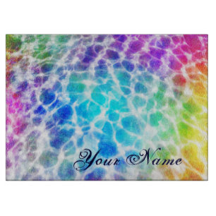 Tiedye Hippie Wavy Rainbow Effect Cutting Board