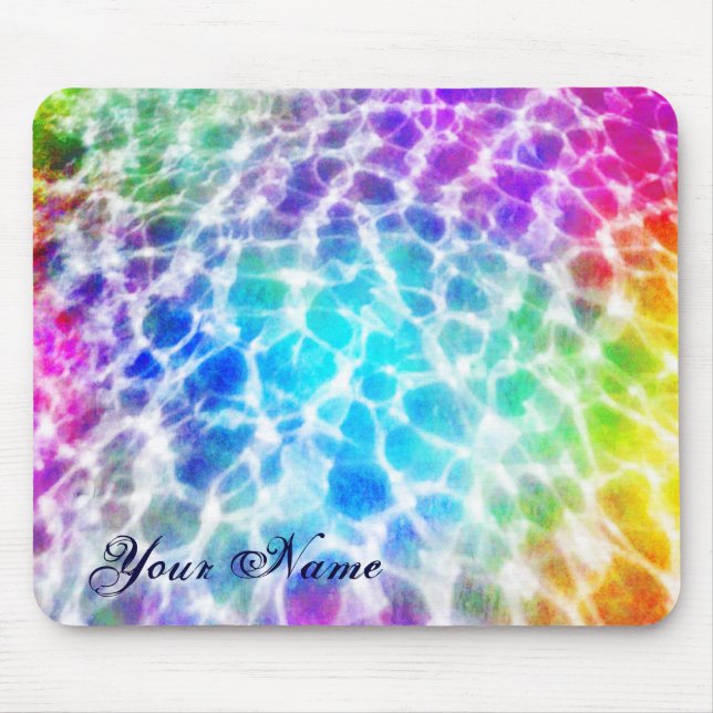 Tiedye Hippie Wavy Rainbow Effect Mouse Mat (Front)