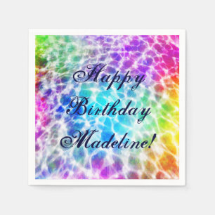 Tiedye Hippie Wavy Rainbow Effect Napkin