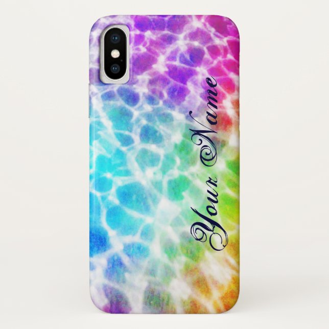 Tiedye Hippie Wavy Rainbow Effect Personalised Case-Mate iPhone Case (Back)