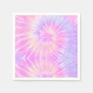 Tiedye Pastel Rainbow Spiral Hippie Tie Dye   Napkin