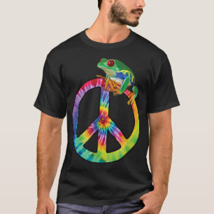 TieDye Peace Sign Tree Frog Cute Funny Colorful T-Shirt