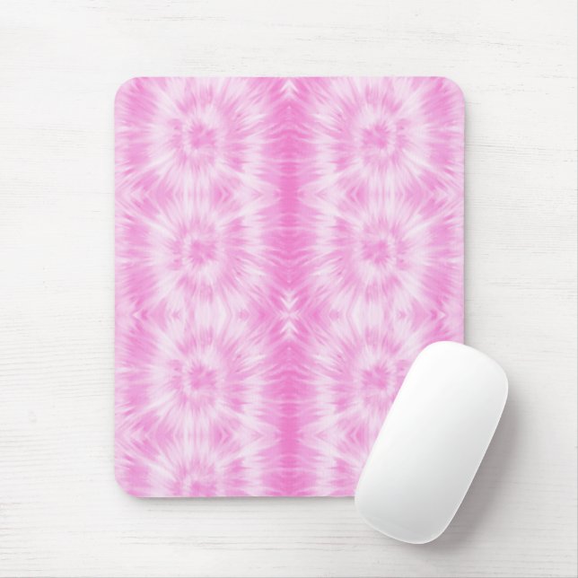 Tiedye Pink Spiral Hippie Tie Dye   Mouse Mat (With Mouse)