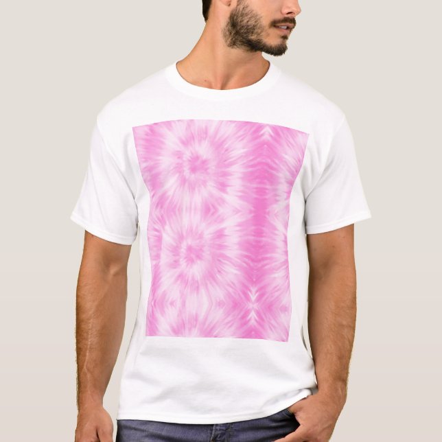 Tiedye Pink Spiral Hippie Tie Dye  T-Shirt (Front)