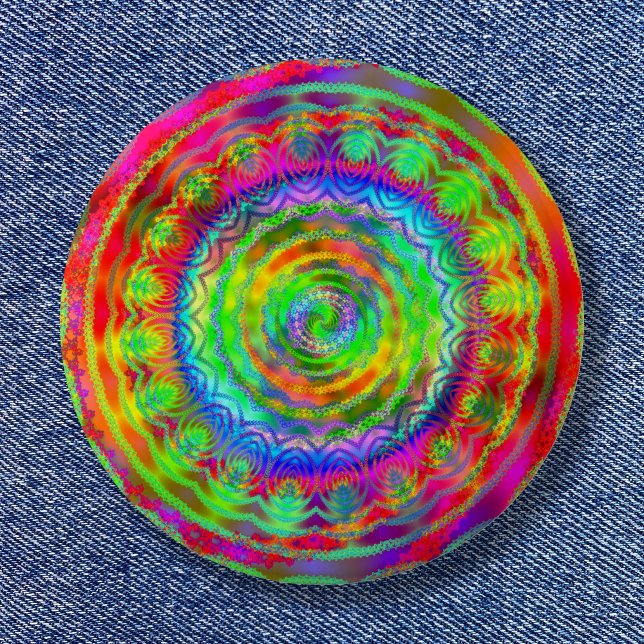 Tiedye Target 6 Cm Round Badge (Tiedye Target Pinback Button)