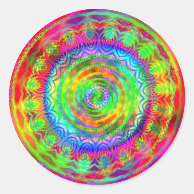 Tiedye Target Classic Round Sticker (Front)