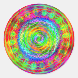 Tiedye Target Classic Round Sticker
