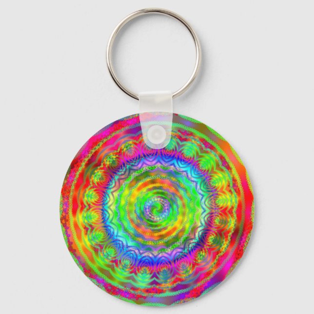 Tiedye Target Key Ring (Front)