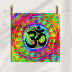 Tiedye Target with Om Symbol Poster