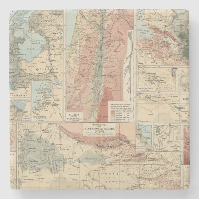 Tieflander Atlas Map Stone Coaster (Front)