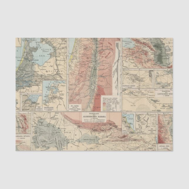 Tieflander Atlas Map Tissue Paper (Front)