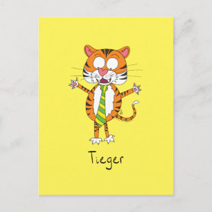 Tieger Tiger Wearing a Tie Funny Postcard