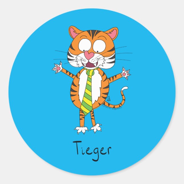 Tieger Tiger With a Necktie Sticker (Front)