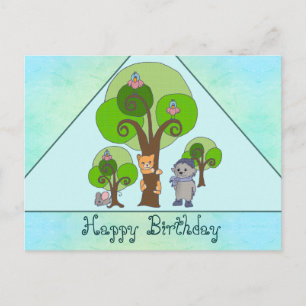 Tiere und Bäume Postcard