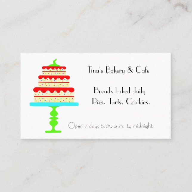 Tiered Bakery Cake Business Card (Front)
