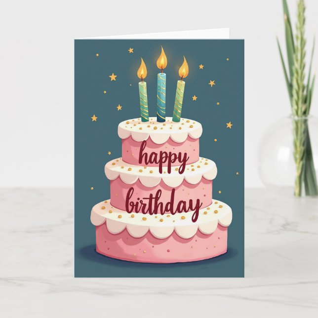 Tiered Cake Celebration Card (Front)