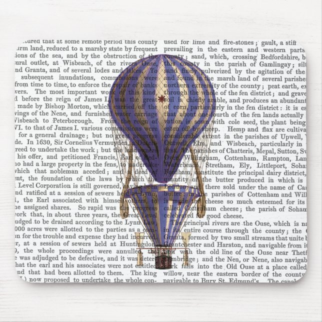 Tiered Hot Air Balloon Blue Mouse Mat (Front)