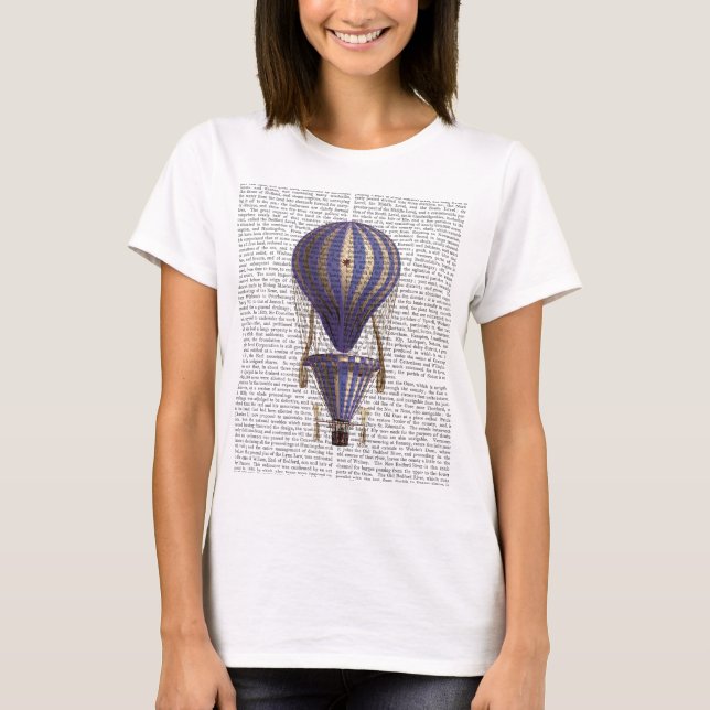 Tiered Hot Air Balloon Blue T-Shirt (Front)