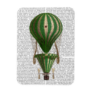 Tiered Hot Air Balloon Green Magnet
