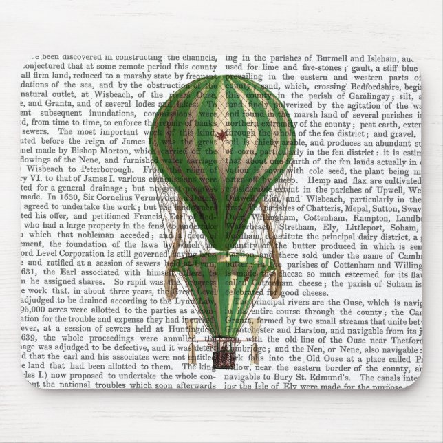 Tiered Hot Air Balloon Green Mouse Mat (Front)