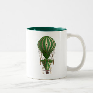Tiered Hot Air Balloon Green Two-Tone Coffee Mug