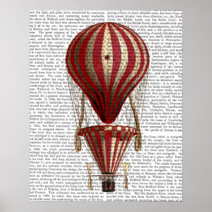 Tiered Hot Air Balloon Print Red