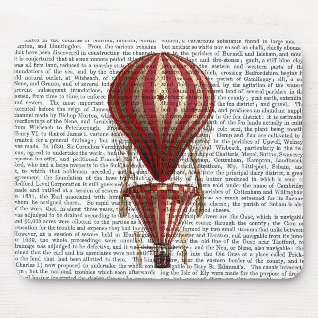 Tiered Hot Air Balloon Print Red Mouse Mat (Front)