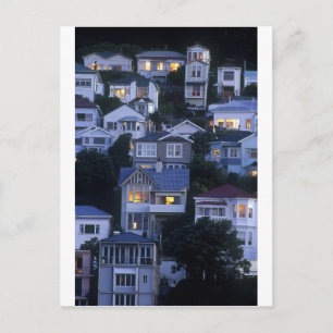 Tiered houses Oriental Bay Wellington Postcard
