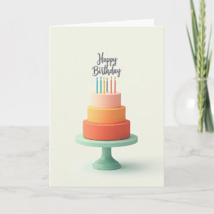 Tiered Pastel Birthday Card