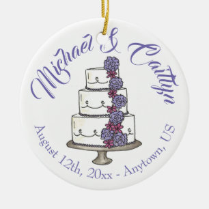 Tiered Wedding Cake Bridal Shower Anniversary Ceramic Tree Decoration