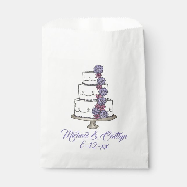 Tiered Wedding Cake Bridal Shower Anniversary Favour Bags (Front)
