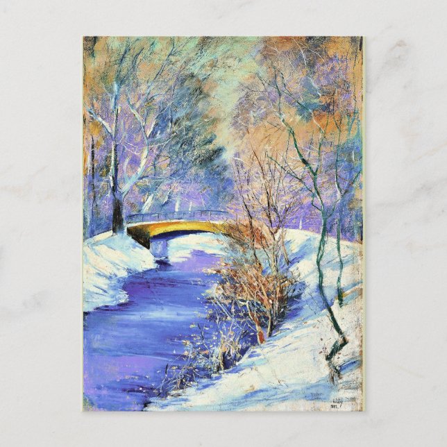 Tiergarten im Winter, famous painting, Postcard (Front)