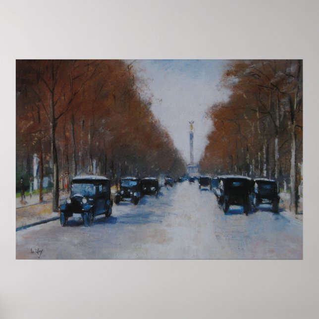 Tiergartenallee mit Siegessäule Poster (Front)
