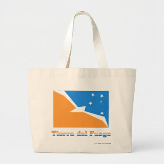 Tierra del Fuego flag with name Large Tote Bag