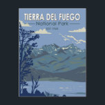 Tierra Del Fuego National Park Argentina Vintage Postcard<br><div class="desc">Tierra Del Fuego National Park vector art design. It is a national park on the Argentine part of the island of Tierra del Fuego.</div>