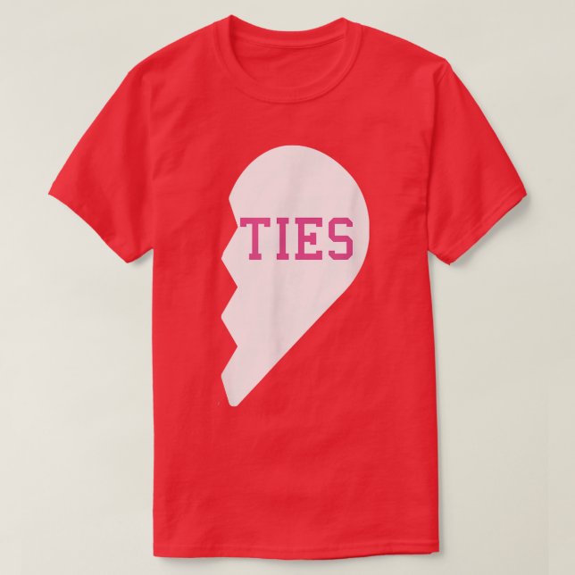 TIES Hearts Besties Best Friends Matching BFF Outf T-Shirt (Design Front)