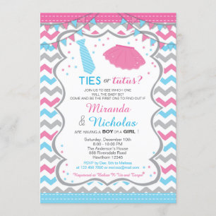 Ties or Tutus Baby Shower Invitation