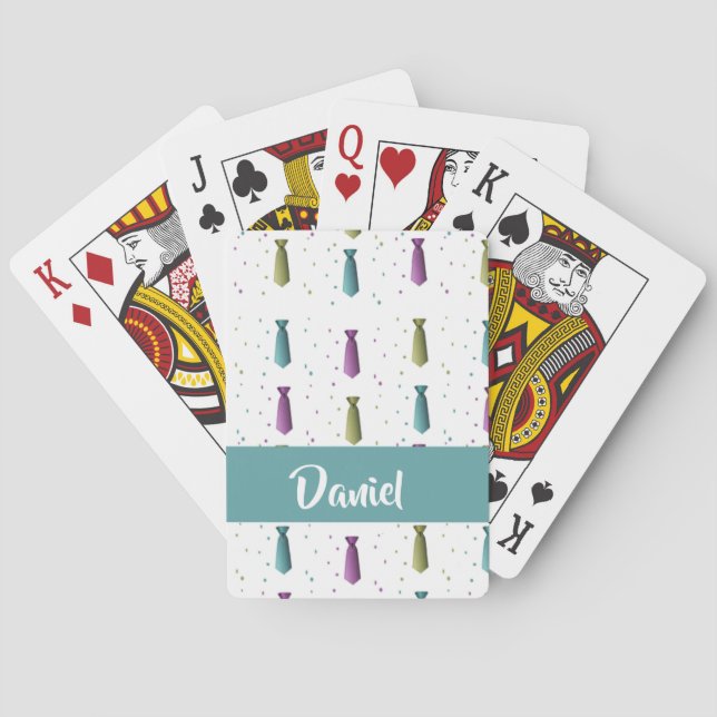 Ties polka dots pattern playing cards (Back)