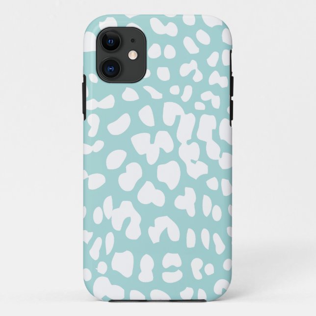 Tifany Blue and White Leopard Print iPhone 5 Case (Back)