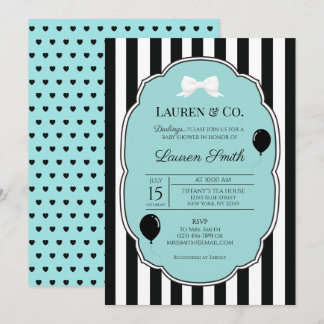Tiffany and Co Baby Shower Heart Invitation