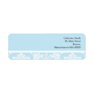 Tiffany and White  Damask Address Labels