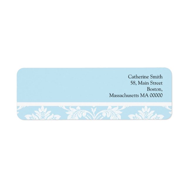 Tiffany and White  Damask Address Labels (Front)