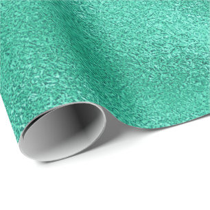 Tiffany Aqua Mint Green Shiny Glass Emerald VIP Wrapping Paper