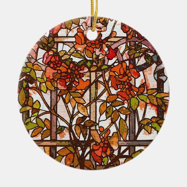 Tiffany Art Nouveau Stained Glass Ornament (Front)