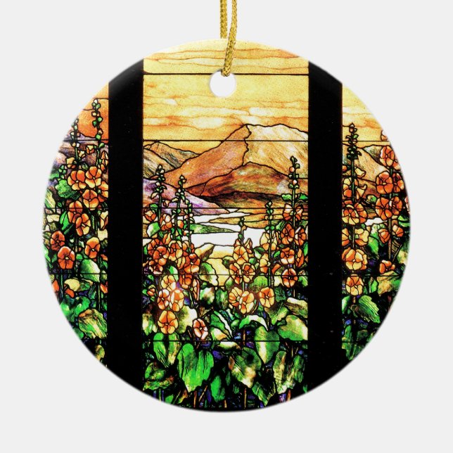 Tiffany Art Nouveau Stained Glass Ornament (Front)