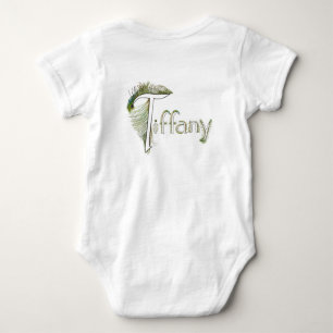 TIFFANY baby back peacock alphabet jumper Bodysuit