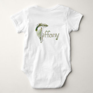 TIFFANY baby back peacock alphabet jumper Bodysuit