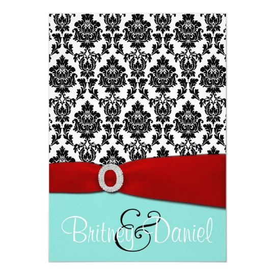 Tiffany Blue and Red Wedding Invitations