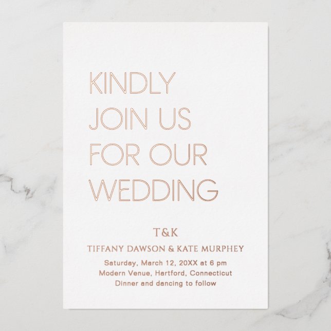 Tiffany Bold Modern Wedding (Front)
