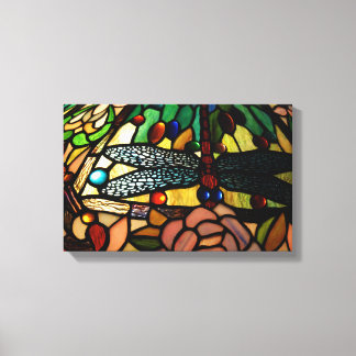 Tiffany Close Up Stained Glass Lamp Shade Canvas Print